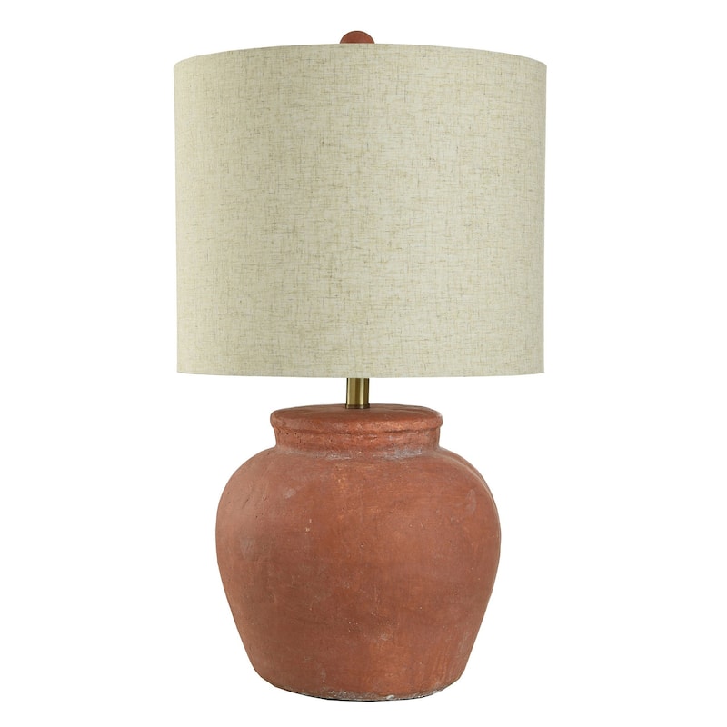 Arlo Cotta - Rustic Cement Table Lamp - Terracotta