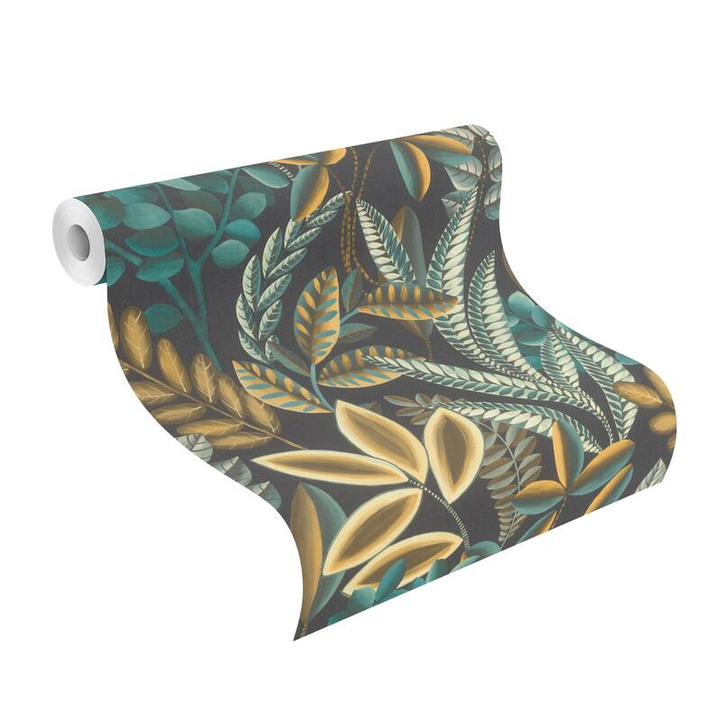 Rasch Liani Black Painterly Botanical Wallpaper