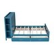 preview thumbnail 10 of 27, Full Size Platform Kids Bed Frame with Storage Shelves, 4-Drawers & Elegant Headboard for Modern Style and Functionality, Blue