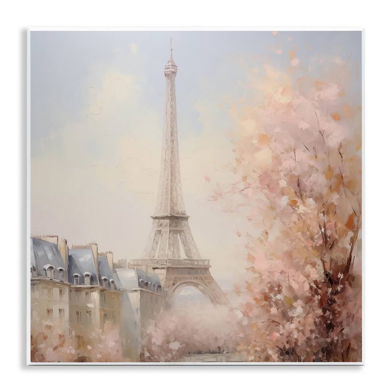 Stupell Parisian Eiffel Tower Cityscape Wall Plaque Art Design By Arlington Prints - 12 x 12