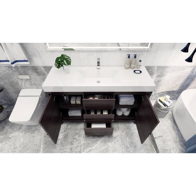 Dove 60'' Freestanding Vanity with Single Reinforced Acrylic Sink