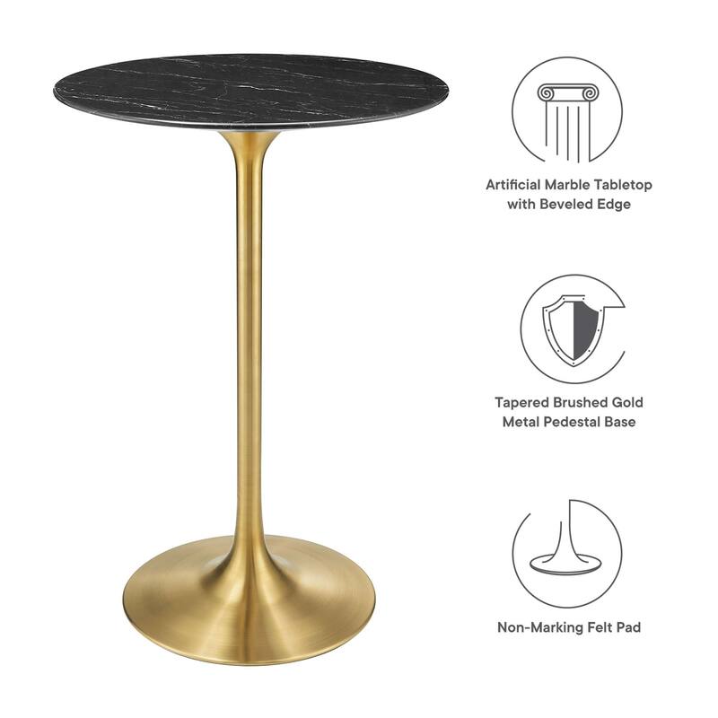 Lippa Round Artificial Marble Bar Table