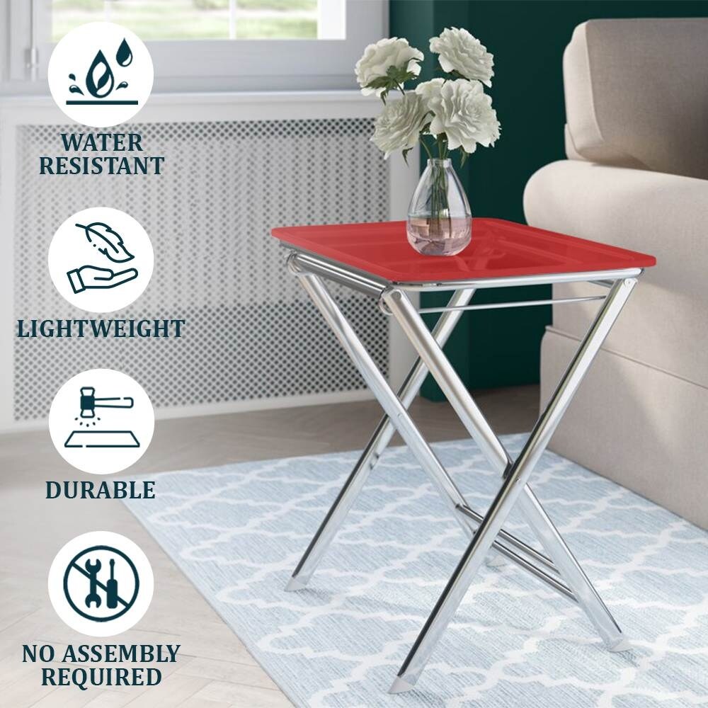 Victorian Lucite Acrylic Foldable End Side Table Tray by LeisureMod - On  Sale - Bed Bath & Beyond - 24051530
