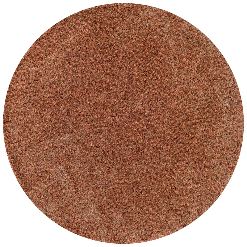 Alexander Home London Hand-tufted Textured Plush Shag Rug - 7'1 x 7'1 - Rust/Multi - Round