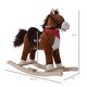 preview thumbnail 18 of 16, Kids Rocking Horse Plush Toy with Realistic Sounds and Red Scarf for Over 3 Years Old Gift