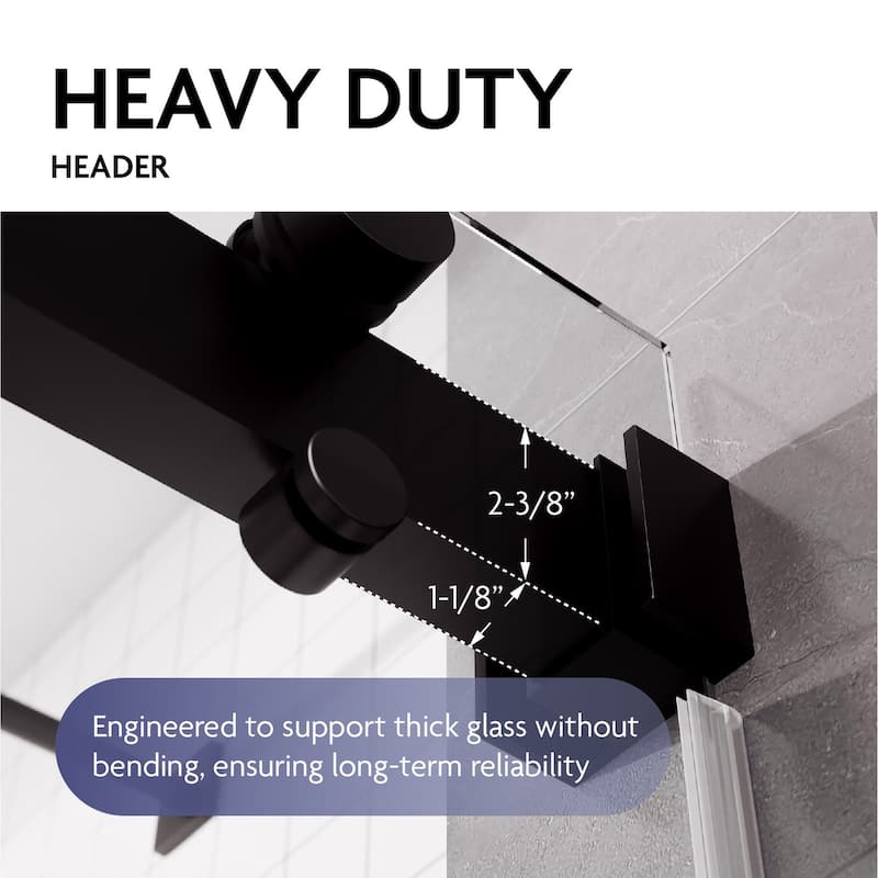 SP Series 62" - 66" W x 77" H Contemporary Frameless Double Sliding Shower Door with 3/8" Clear Tempered Glass