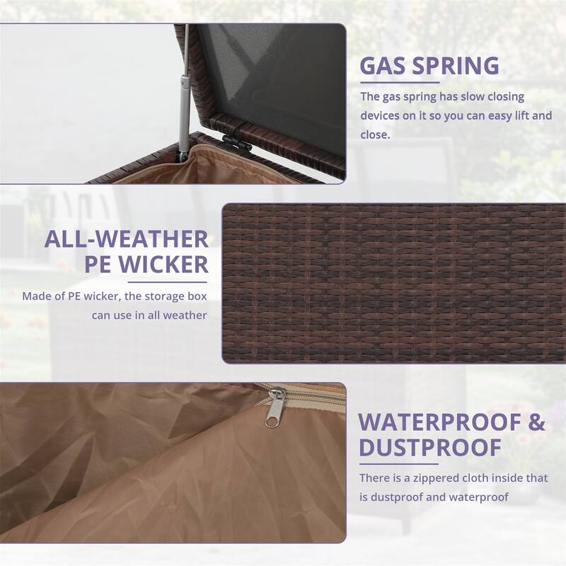 120 Gallon Waterproof Large Resin Deck Box Indoor Outdoor Lockable Storage Container for Patio Furniture, Toys and Garden Tools