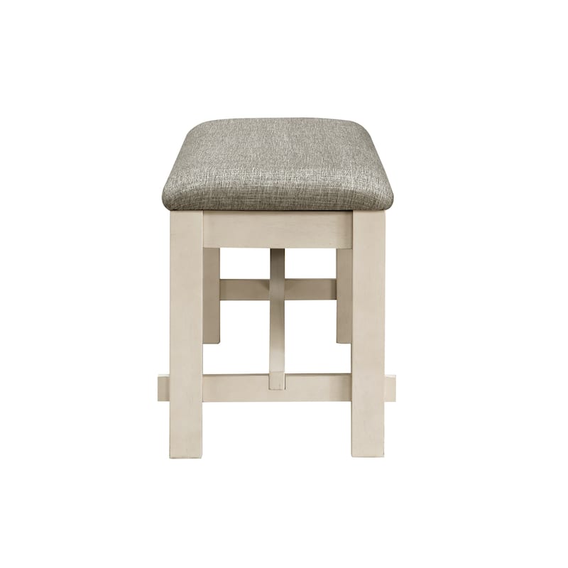 Freyya Chalk Gray Fabric Extendable Dining Room Set