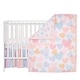 preview thumbnail 2 of 6, Bedtime Originals Rainbow Hearts Pink/Purple 3-Piece Baby Crib Bedding Set