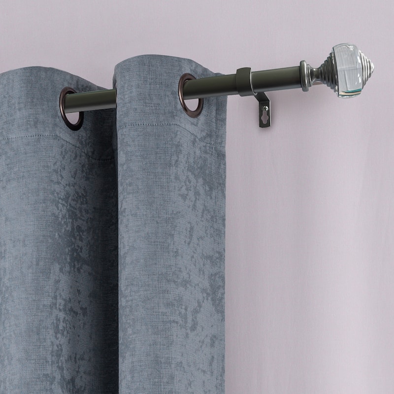 Marlene Acrylic Window Curtain Rods - 86" - 120" - Pewter