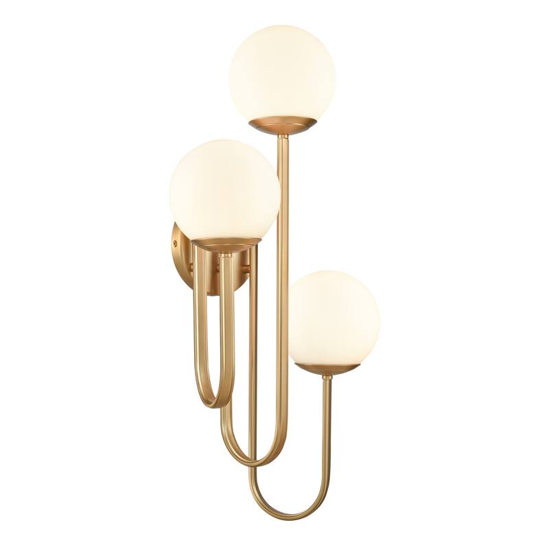 Elk Home Caroline Brushed Gold With Opal Glass 3 Light Sconce