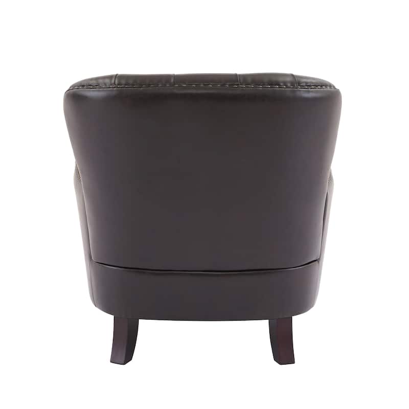 Tafton Oversized Brown Leather Tufted Club Chair by Christopher Knight Home