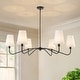 preview thumbnail 17 of 54, Starsky 6-Light Modern Classic Chandelier with White Linen Shades