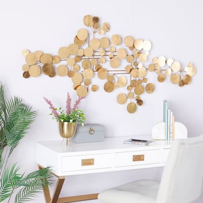 CosmoLiving by Cosmopolitan Gold Metal Plate Home Wall Decor