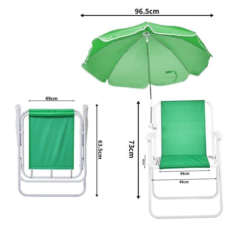 Folding Beach Chair with Umbrella for Adults, Lightweight Porable Camping Chair - 21.7 x 20.5 x 28.7 in (55 x 52 x 73 cm)