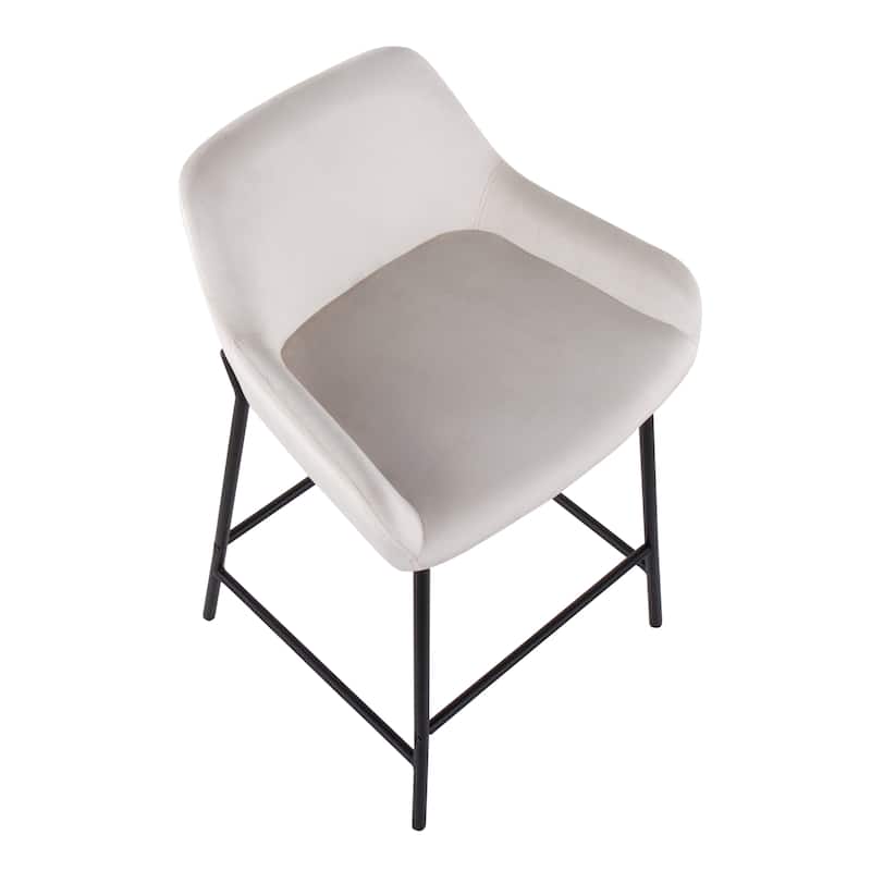 Carbon Loft Galotti Black Fixed-Height Upholstered Counter Stool - Set of 2