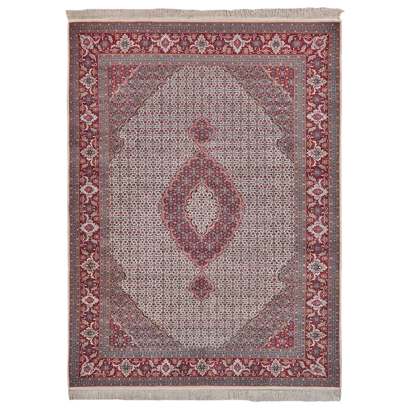 EXQUISITE RUGS ONE-OF-A-KIND Super Fine Tabriz Hand Knotted Red/Red Rug - 9'3"x12'2"