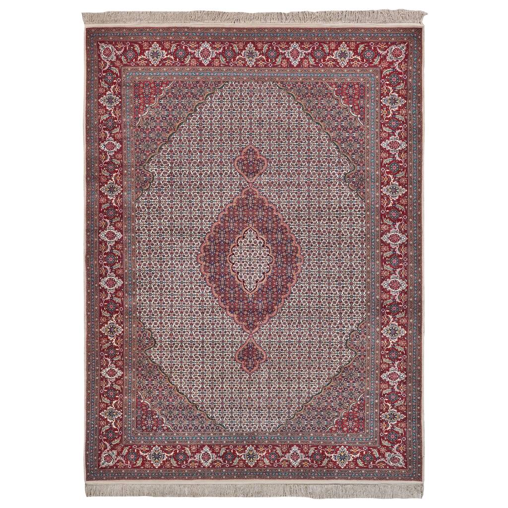 EXQUISITE RUGS ONE-OF-A-KIND Super Fine Tabriz Hand Knotted Red/Red Rug - 9'3"x12'2"