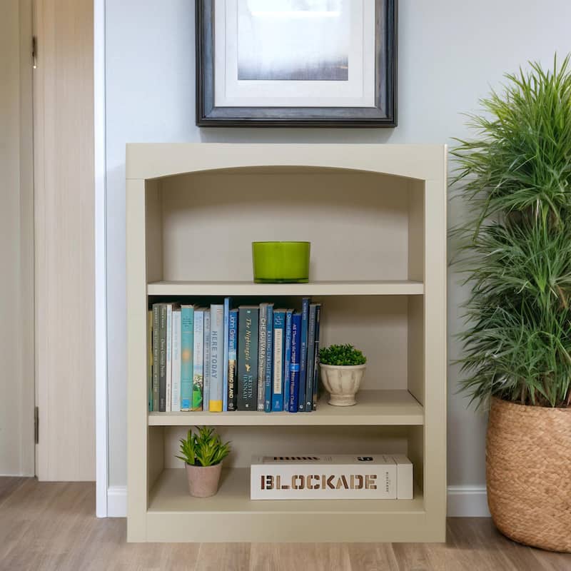 Arch+Haven Unfinished Solid Pine Bookcase - 24x30 Sand Dollar