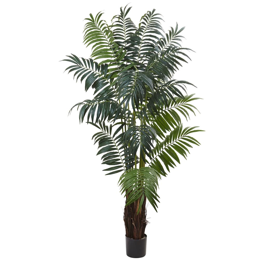 Artificial Areca Palm Tree - 48" Diameter, 56" Height, 7.5 Ft Tall - Indoor Outdoor Decor, Realistic Faux Palm Tree with Planter