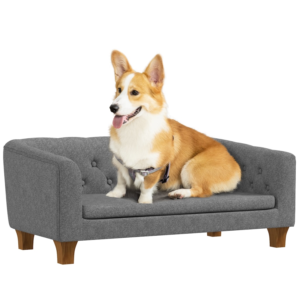 PawHut Raised Dog Sofa, Elevated Pet Sofa for Small Medium Dogs