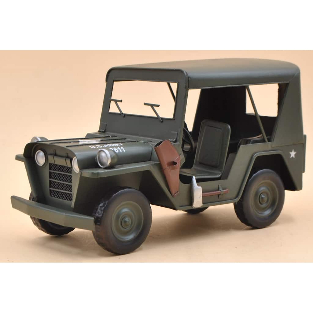 Retro Antique Military Jeep Model 1941 Army Jeep 1:12-Scale Handcrafted Artwork