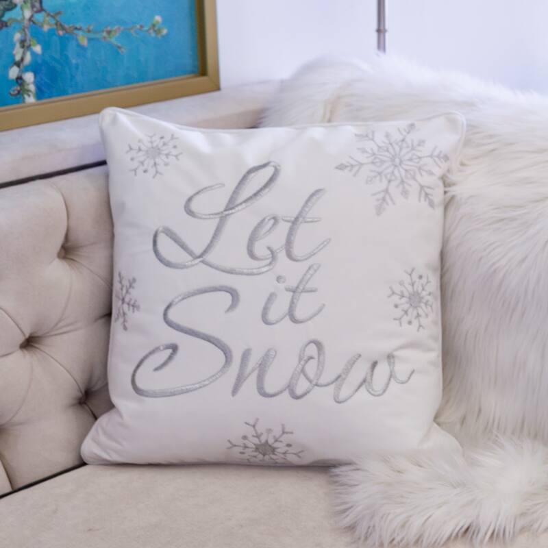 Homey Cozy Embroidery Christmas Holiday Throw Pillow Cover & Insert