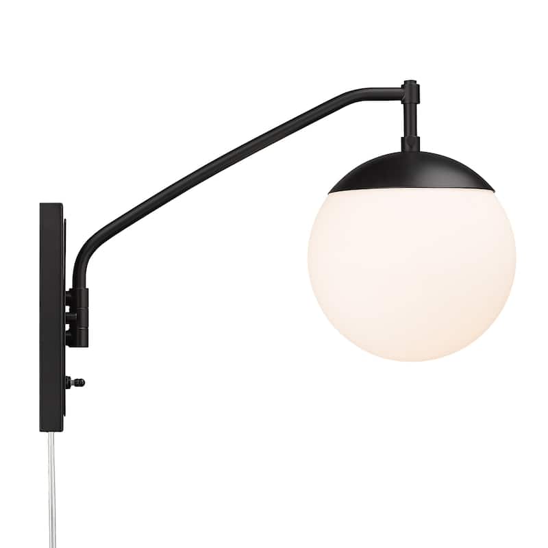 Golden Lighting Glenn 1-light Swing Arm Wall Lamp in Matte Black