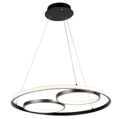 Gemini 32W LED Pendant Black and Nickel - Black, Nickel