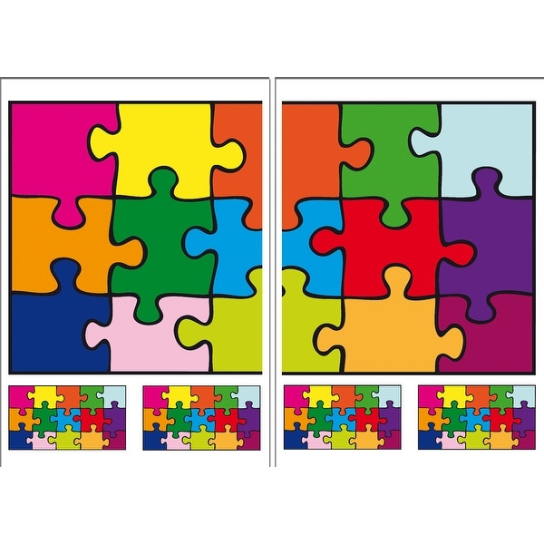 Brewster DM74106 Variable Sized - Puzzle - Self-Adhesive Repositionable Vinyl Wall Decal - Set of 22