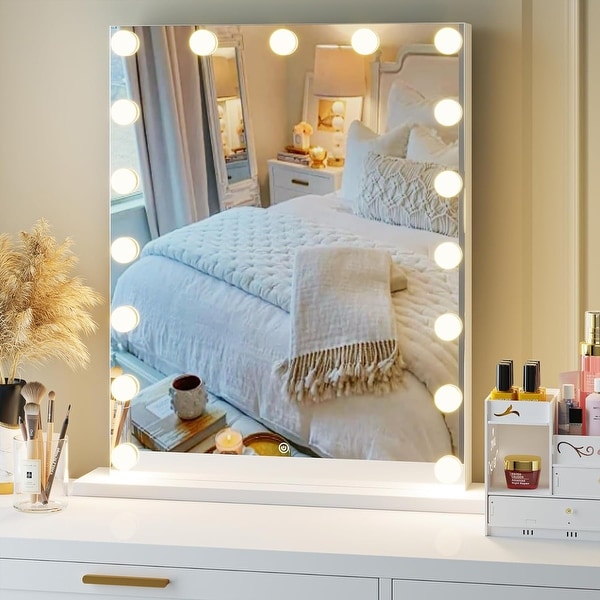 Vanity Mirror with Lights 24 x 32 Inches Large Makeup Mirror White Bed Bath Beyond 38955537