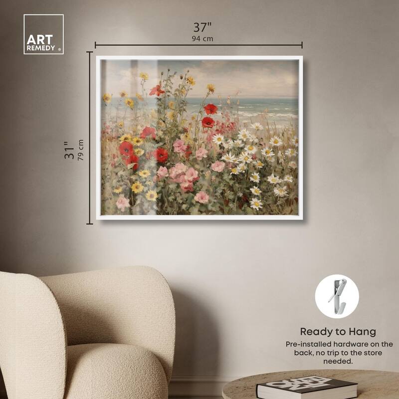 Misty Ocean Field II Shadowbox by Art Remedy