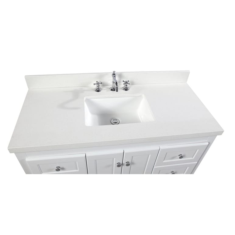 KitchenBathCollection Abbey 48" Bathroom Vanity with Quartz Top