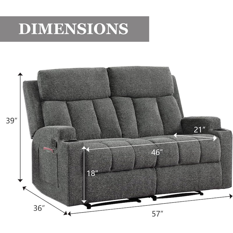 Recliner Sofa for Living Room, Extra Wide Modern Overstuffed 1/2/3 Seat Reclining Manual Sofa Chair