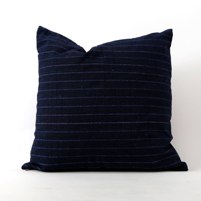 Artissance Vintage Homespun Navy Blue Pillowcase, 15 Inch Depth (Size