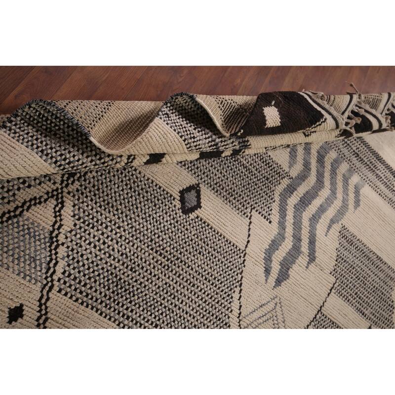 Geometric Moroccan Rug Hand-Knotted Wool Carpet - 8'9"x 12'7"