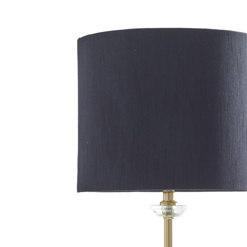 Crystal Room Table or Buffet Lamp with Black Shade and Gold Accents - Black or Gold - Roche River Decor
