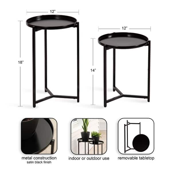 dimension image slide 0 of 2, Kate and Laurel Aguilar Plant Stand Set - 2 Piece