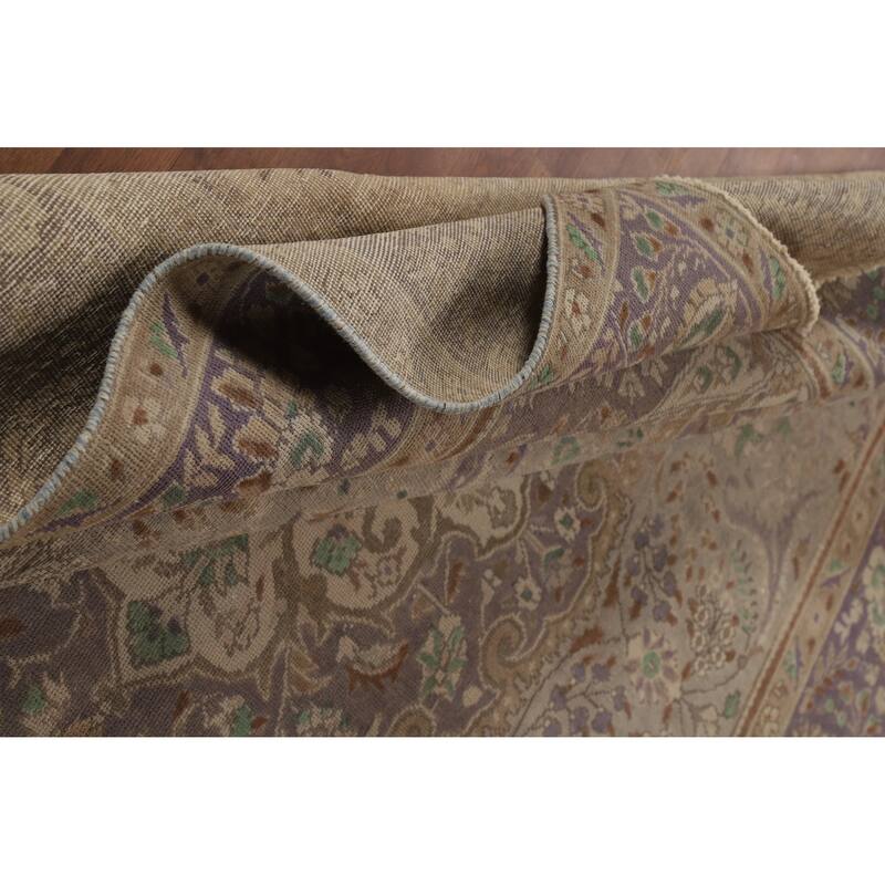 Traditional Tabriz Persian Vintage Area Rug Handmade Wool Carpet - 7'10" x 10'7"