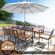 preview thumbnail 5 of 5, Gymax 9 PCS Patio Dining Set w/ 8 Chairs Acacia Wood Table Top