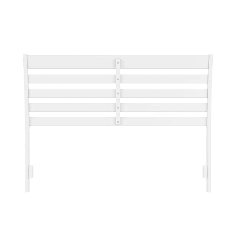 Queen Size Solid Wood Headboard with Clean Panel Styling, Smooth White Finish for Bedroom Beds