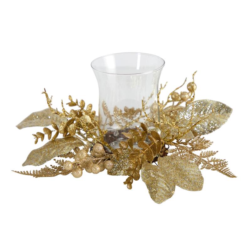10" Golden Artificial Christmas Candelabrum - 6