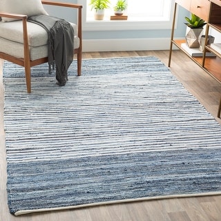 Livabliss Carabello Handmade Casual Denim Stripe Area Rug