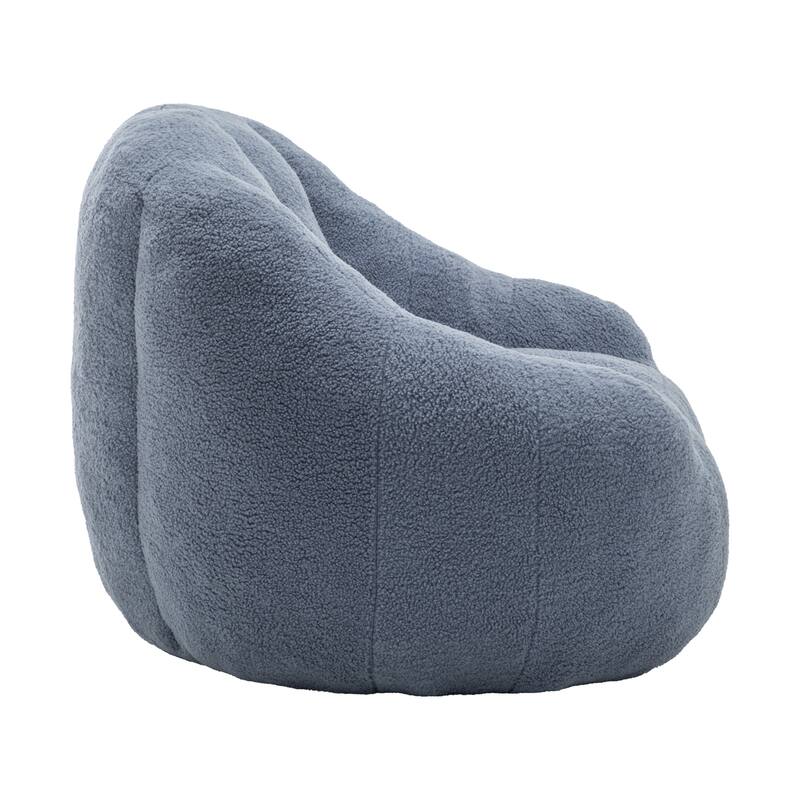 Teddy Fabric Bean Bag Lounge Chairs with Memory Foam Filling