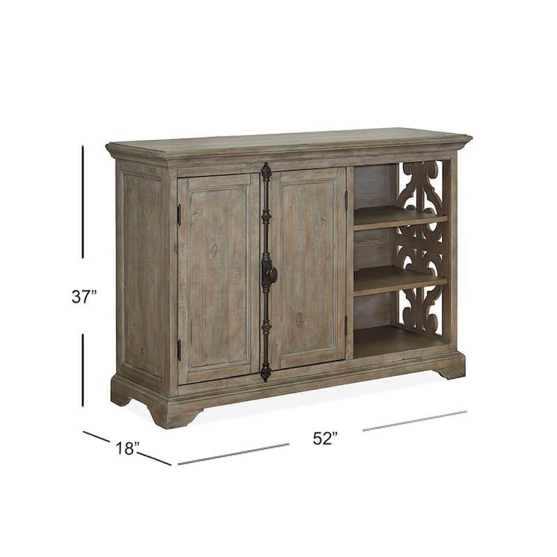 Magnussen Home Tinley Park Dove Tail Grey Printer Stand - 52''W x 18''D x 37''H