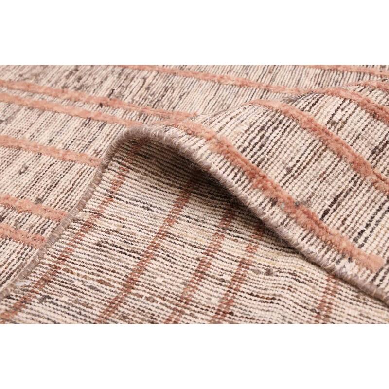 ECARPETGALLERY Hand-knotted Pak Finest Marrakesh Taupe Wool Rug - 6'3 x 9'7