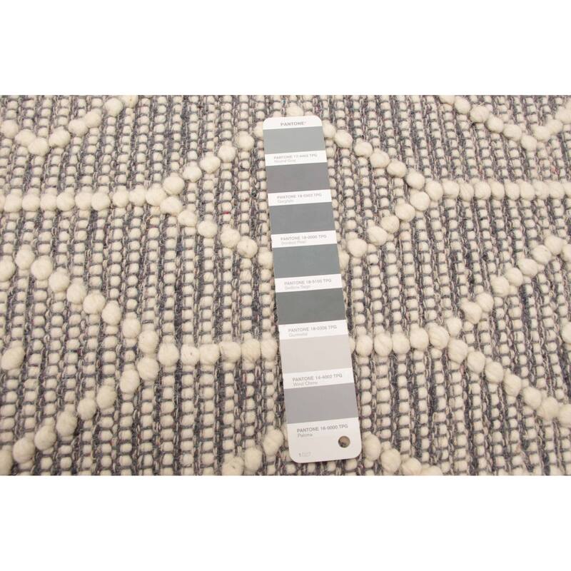 ECARPETGALLERY Braid weave Sienna Grey Wool Rug - 4'10 x 7'5
