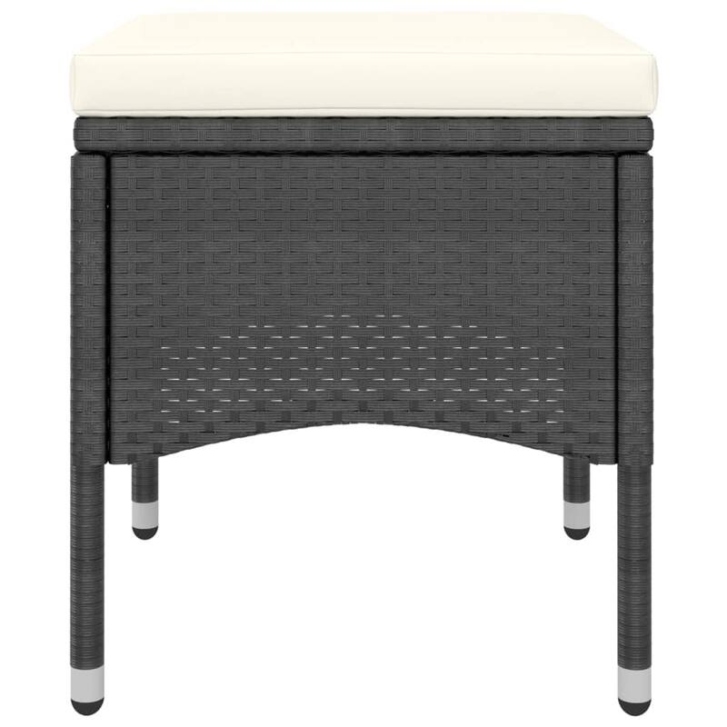 vidaXL Garden Dining Set Black Poly rattan Small Breathable Design - 31.5 x 31.5 x 29.5