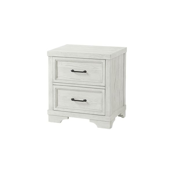 slide 2 of 3, Foundry 2-Drawer Traditional Wood Nightstand, White Dove