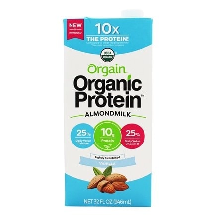 Orgain Organic Protein Almond Milk, Lightly Sweetened Vanilla, 32 Ounce, 6 Count